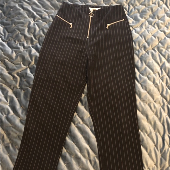 Tiger Mist Black Pinstripe Pants - Picture 3 of 4